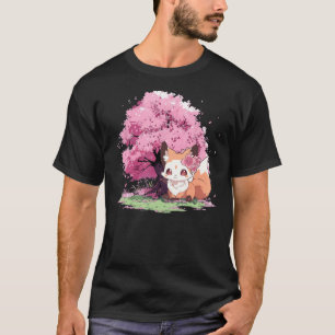Fox Japanese Otaku Cherry Blossom Flower Sakura Tr T-shirt