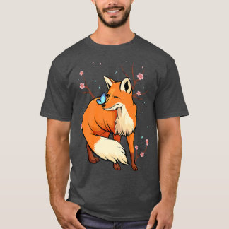 Fox Japans Cherry Blossom Flower Sakura T-shirt