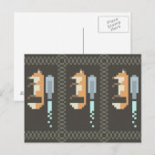 Fox Jetpack Pixel Art Briefkaarten (Voorkant / Achterkant)