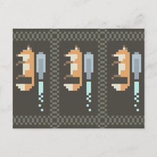 Fox Jetpack Pixel Art Briefkaarten