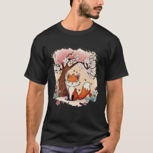 Fox Kersenbloesem Japanse Esthetische Vaporwave T-shirt