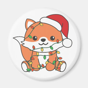 Fox Kerstmis Winter Dieren Vakantie Vossen Magneet
