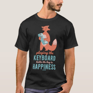 Fox Keyboard-instrument voor het musiceren van bos T-shirt