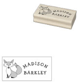 Fox Kind Leuke Bos Dieren Naam Rubberstempel (Gestempeld)