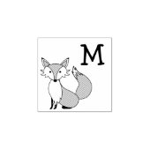 Fox Kind Leuke Woodland Dier Monogram Initiaal Rubberstempel (Afrduk)