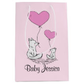 Fox Kit Hart Ballons Ontwerp Gift Bag Medium Cadeauzakje (Voorkant)