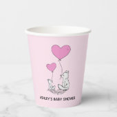 Fox Kit Heart Balloons Design Paper Cups Papieren Bekers (Voorkant)