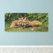 Fox Kit Pals Canvas Afdruk (Insitu (Houten vloer))