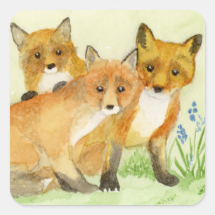 Fox Kits Vierkante Sticker