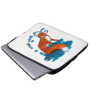 Fox Kitsune Surreal Butterfly Fantasy Dreamweaver Laptop Sleeve