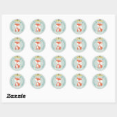 Fox krans meisje Baby shower Ronde Sticker (Vel)