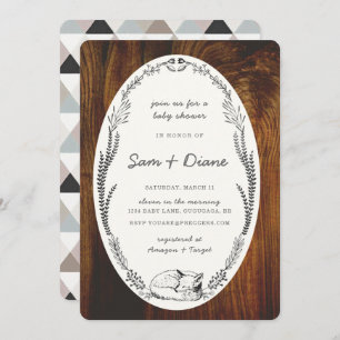 Fox Laurel Baby shower Invite Kaart