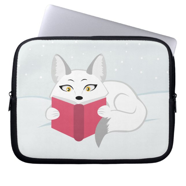 Fox lezen laptop sleeve (Voorkant)