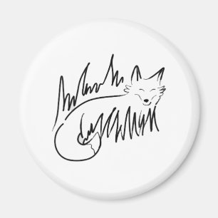 Fox Line Art Magneet