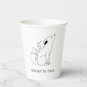 Fox Line Tekening Papieren Bekers