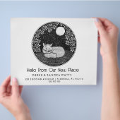 Fox Lino Style Change of Address Card | Hand-Drawn Flyer (Hand)