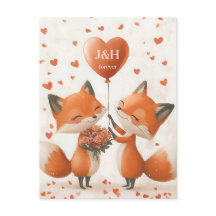Fox Love Design met  Initialen