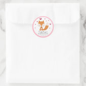 Fox Love Roze Baby shower Sticker (Tas)