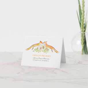 Fox Love Rustic et Whimsical Merci Cartes