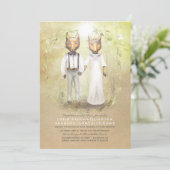 Fox Love Rustic Woodland Wedding Invitations (Debout devant)