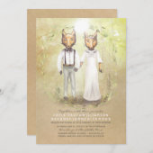Fox Love Rustic Woodland Wedding Invitations (Devant / Derrière)