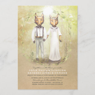 Fox Love Rustic Woodland Wedding Invitations
