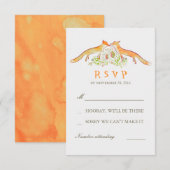 Fox Love Wedding Cartes RSVP (Devant / Derrière)
