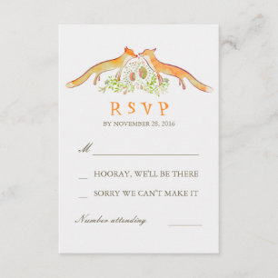 Fox Love Wedding RSVP Kaarten