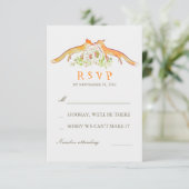 Fox Love Wedding RSVP Kaarten (Staand voorkant)