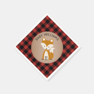 Fox Lumberjack Pset Baby shower Napkins Servet
