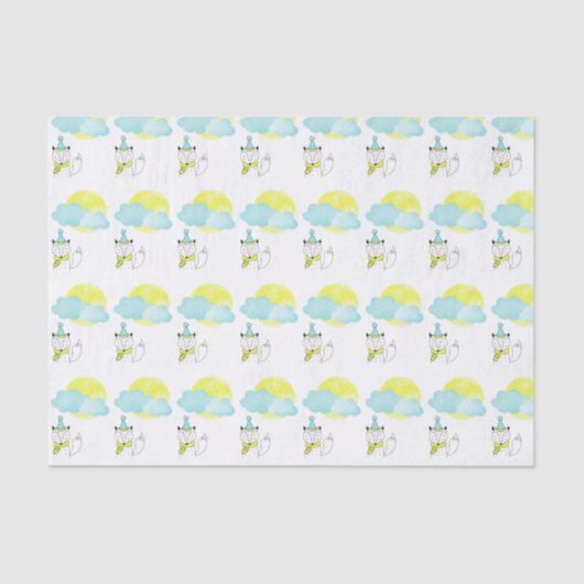 Fox, maan en wolken tissuepapier (Voorkant)