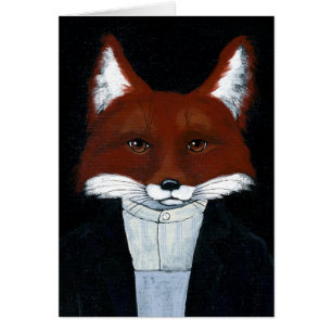 Fox male American Gothic spoof blanco kaart