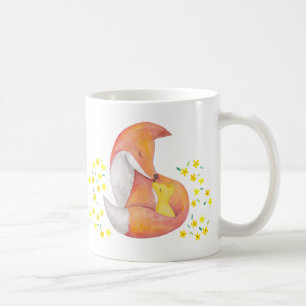 Fox mam en Baby Mok Rood fox art Gift voor moeder