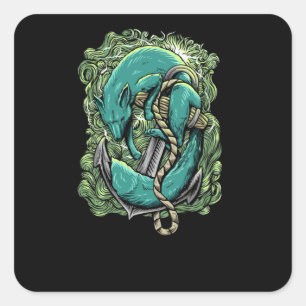 Fox Marine Vierkante Sticker