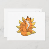 Fox met 9 Fox-staart Briefkaart (Voorkant / Achterkant)