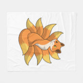 Fox met 9 Fox-staart Fleece Deken (Voorkant (Horizontaal))