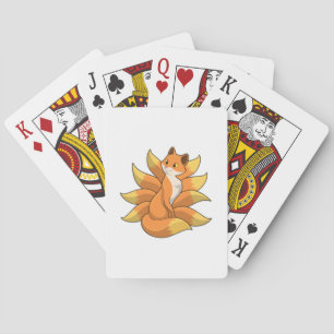 Fox met 9 Fox-staart Pokerkaarten