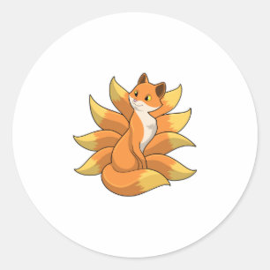 Fox met 9 Fox-staart Ronde Sticker