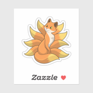 Fox met 9 Fox-staart Sticker