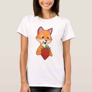 Fox met aardbei t-shirt