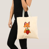 Fox met aardbei tote bag (Voorkant (product))
