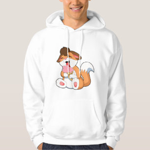Fox met aardbeienijsroom hoodie