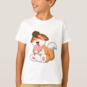Fox met aardbeienijsroom t-shirt