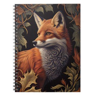 Fox met Autumn Leaves | Elegant Floral Animal Art Notitieboek