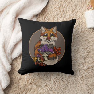 Fox met Autumn Toadstools Kussen