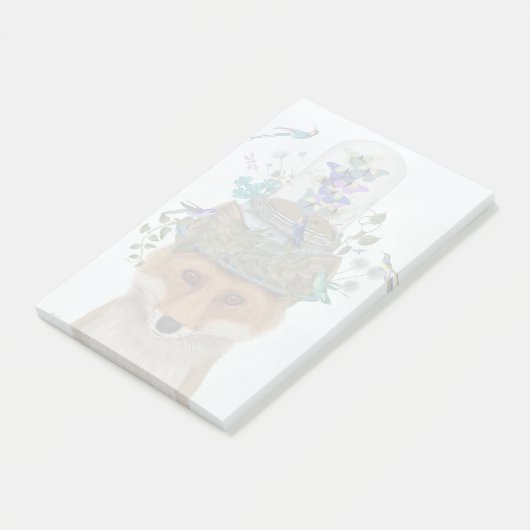 Fox met Butterfly Bell Jar Post-it® Notes (Schuin)