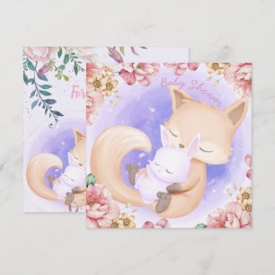 Fox met een Baby shower-uitnodiging Feestdagenkaart