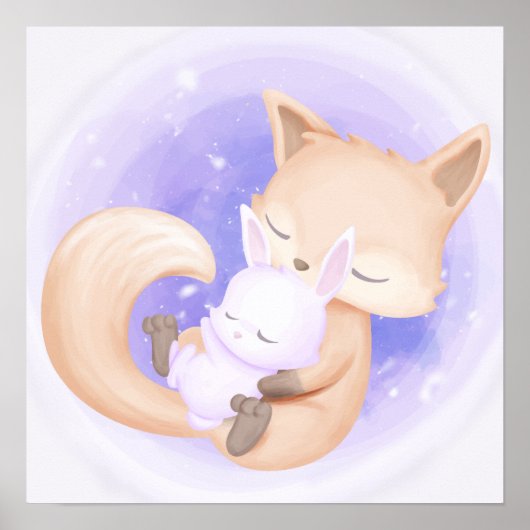 Fox met een bunny poster (Voorkant)