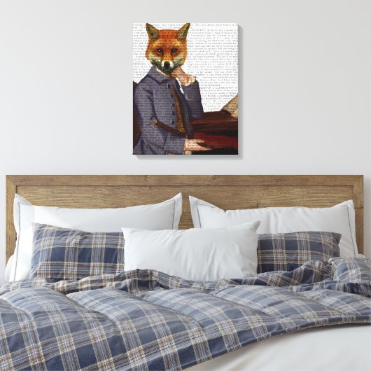 Fox met flut canvas afdruk (Insitu (Slaapkamer))
