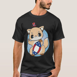 Fox met Football en dagelijks pannenkoeken servere T-shirt